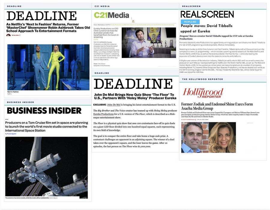 Press coverage — Deadline, Business Insider, C21, Realscreen, Hollywood Reporter